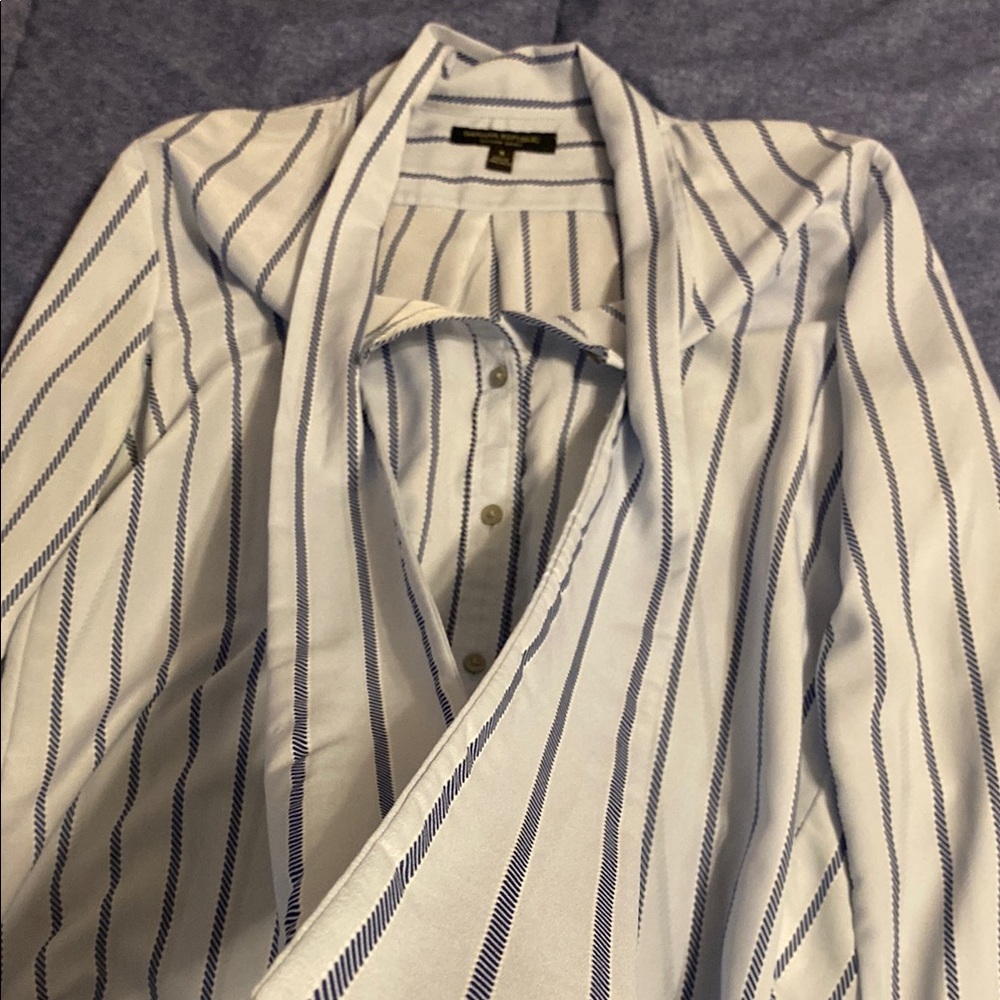 Striped Blue and White Women's Dillons Shirt - Picture 10 of 10